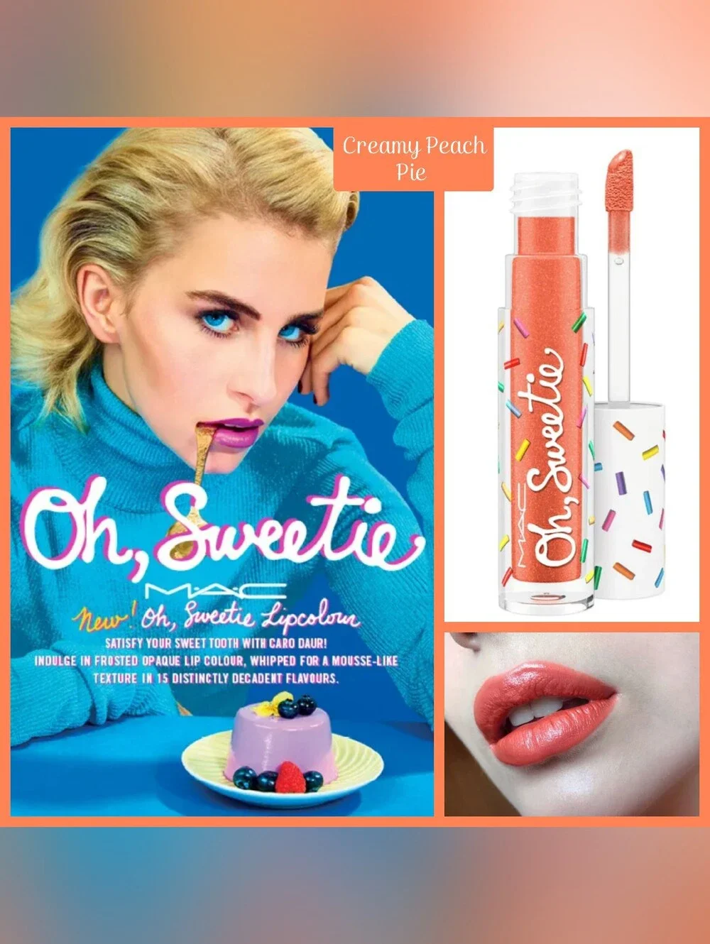 MAC Oh Sweetie CREAMY PEACH PIE Lipcolor 0.1 fl oz (3.1 ml)